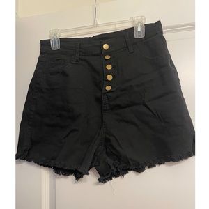 Black high waisted cut off shorts